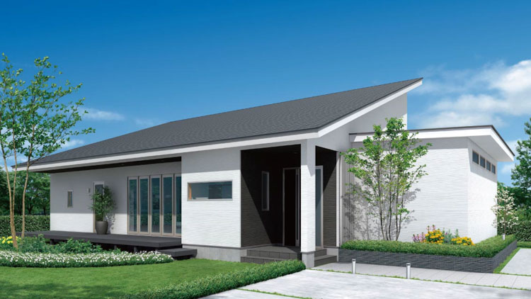 平屋外観パース