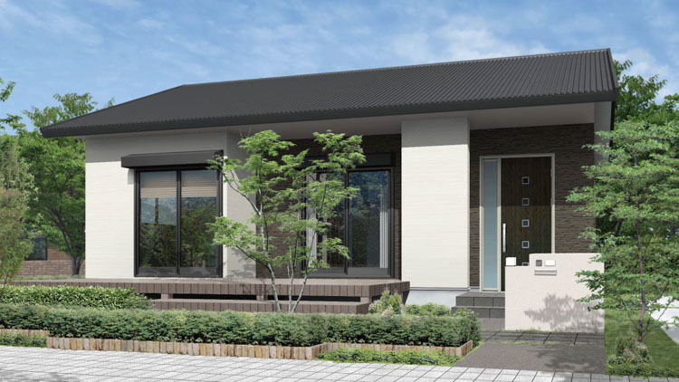 平屋外観パース